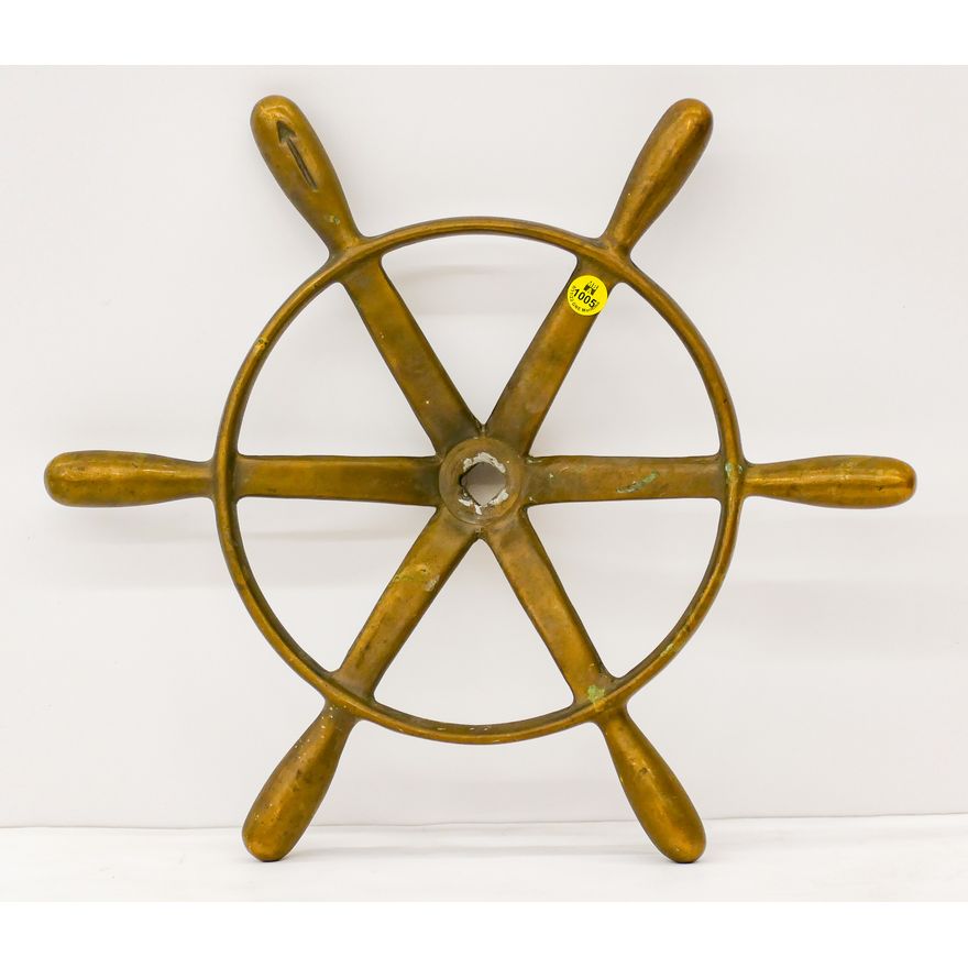 Vintage Brass Ships Wheel - Diameter 17''