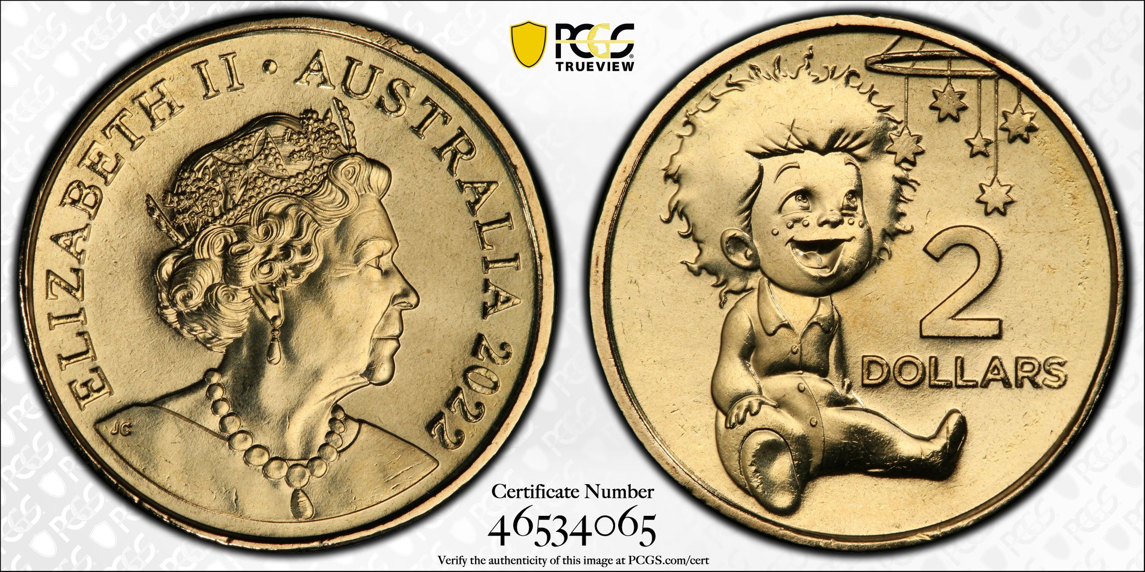 Elizabeth II, Indigenous Baby - Baby Set , Two Dollar, 2022, PCGS MS68