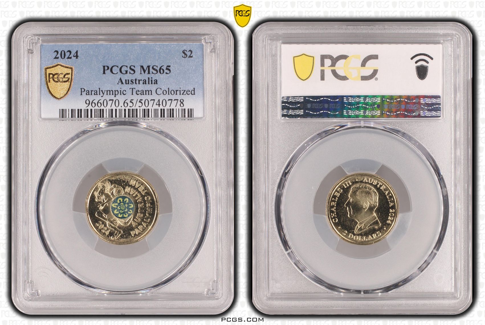 Paralympic Team Colorized , Two Dollar, 2024, PCGS MS65