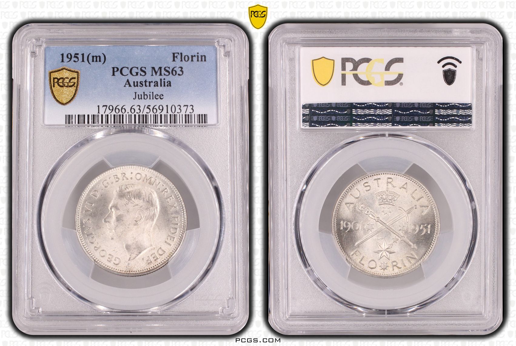 Jubilee, Florin, 1951, PCGS MS63