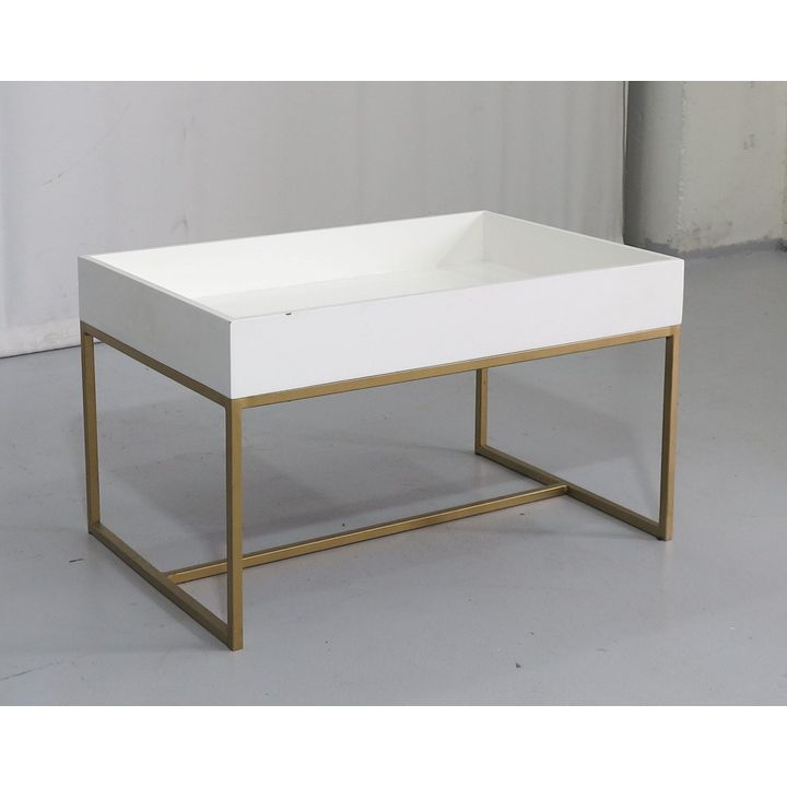 DUCOED COFFEE TABLE ON BRASS BASE
