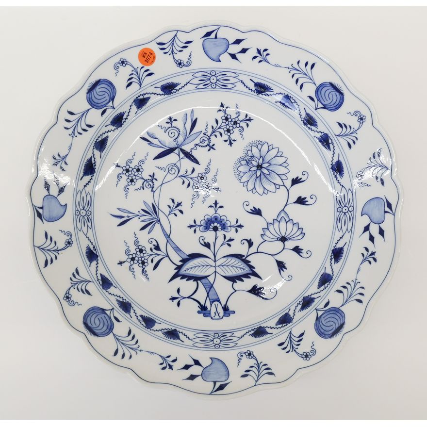 Meissen Blue Onion Porcelain Large Round Serving Plate- 15.5"
