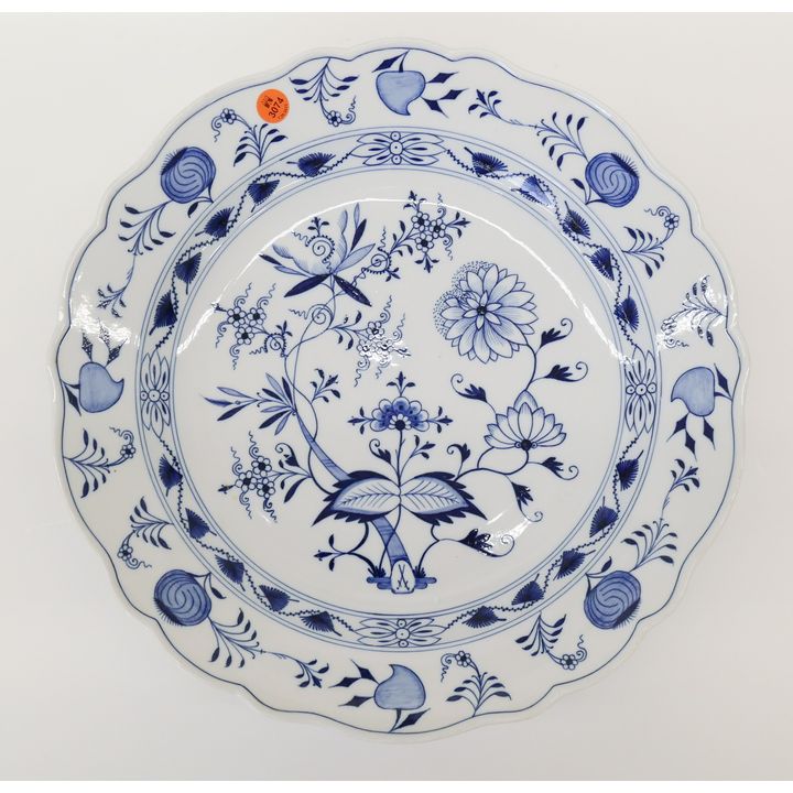 Meissen Blue Onion Porcelain Large Round Serving Plate- 15.5"