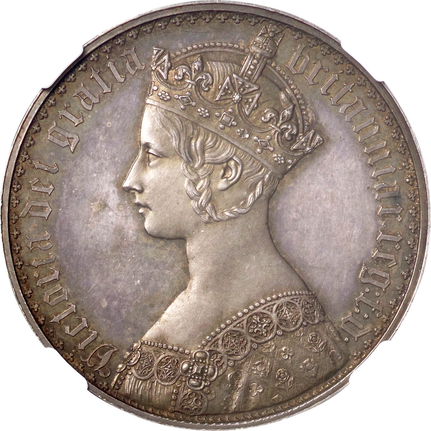 英国-GB. 1847. Silver. ゴシック クラウン(Gothic Crown [Plain Edge 