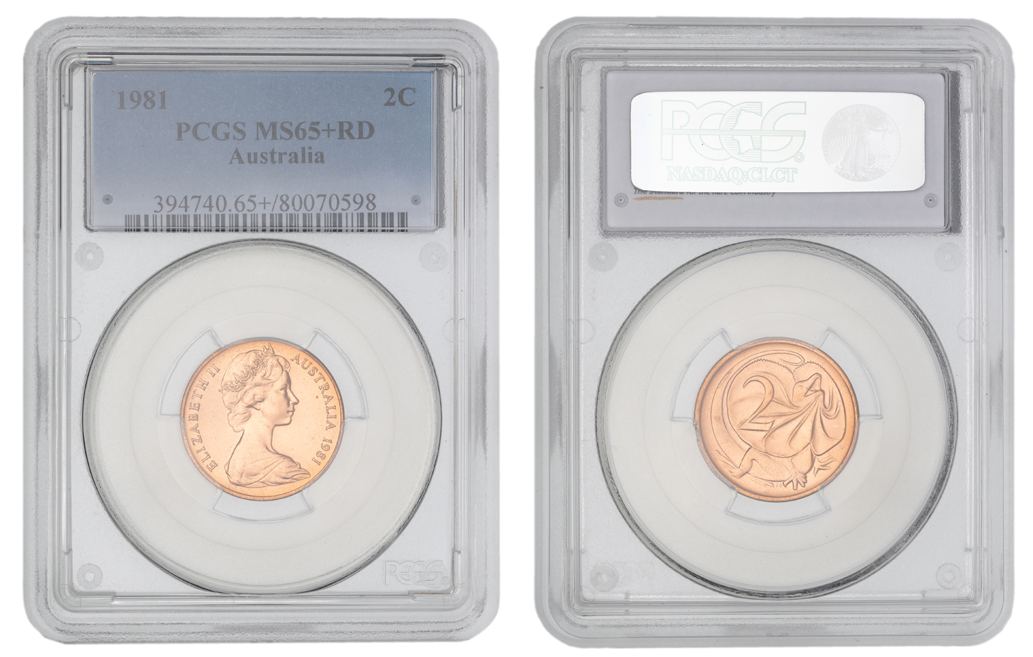 Elizabeth II, Two Cent, 1981, PCGS MS65+RD