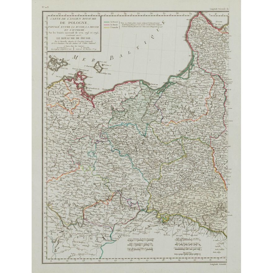 Carte de l'Ancien Royaume de Pologne, partagé entre la Russie…