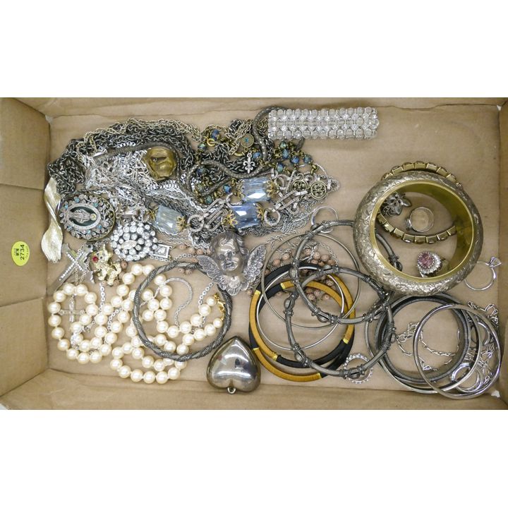 Box Silver Costume Jewelry Etc