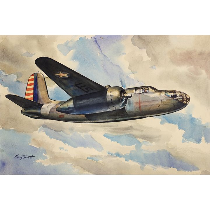 Harry Bonath ''Douglas A-20 Havoc'' (Illustration) Watercolor