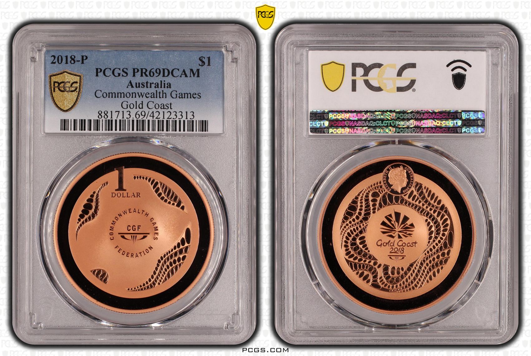 Commonwealth Games Gold Coast Cu, One Dollar, 2018, PCGS PR69DCAM