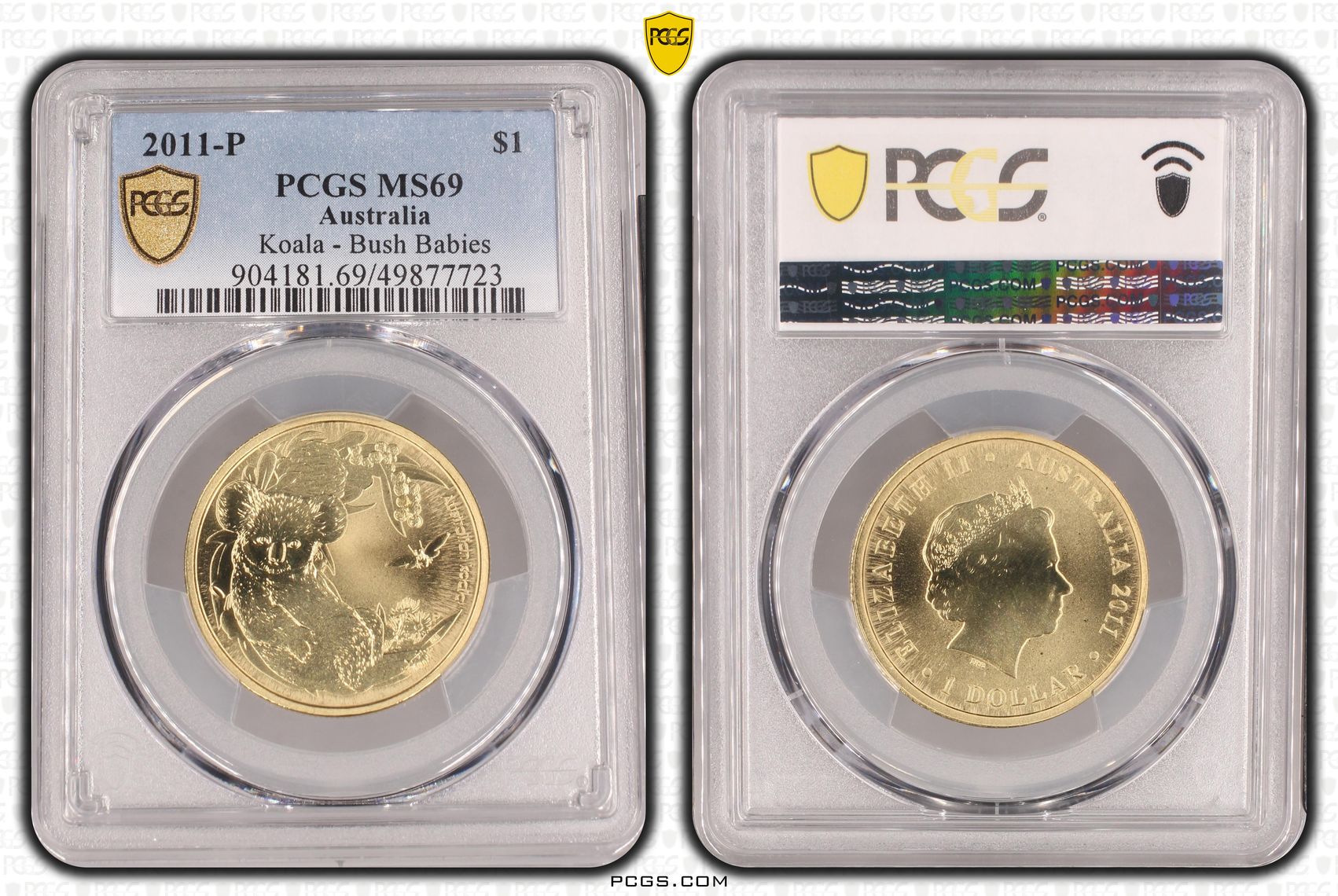 Koala - Bush Babies POP 7/0, One Dollar, 2011-P, PCGS MS69
