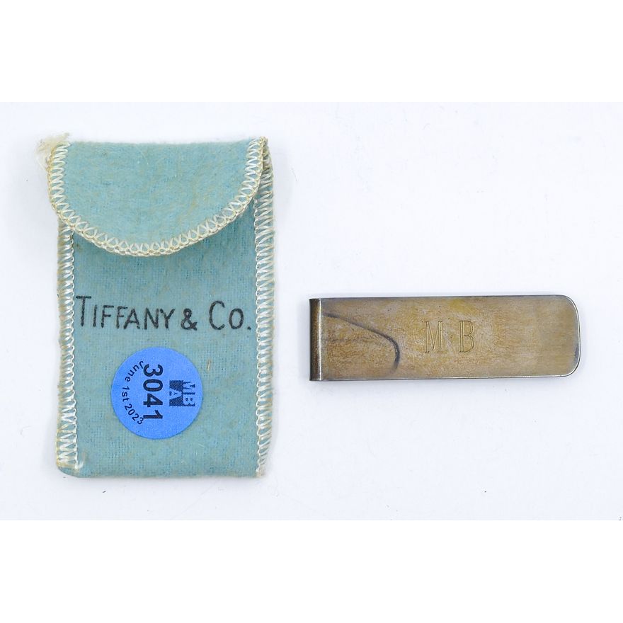 Tiffany & Co. Sterling Money Clip 2.25'' - Monogramed ''MB''