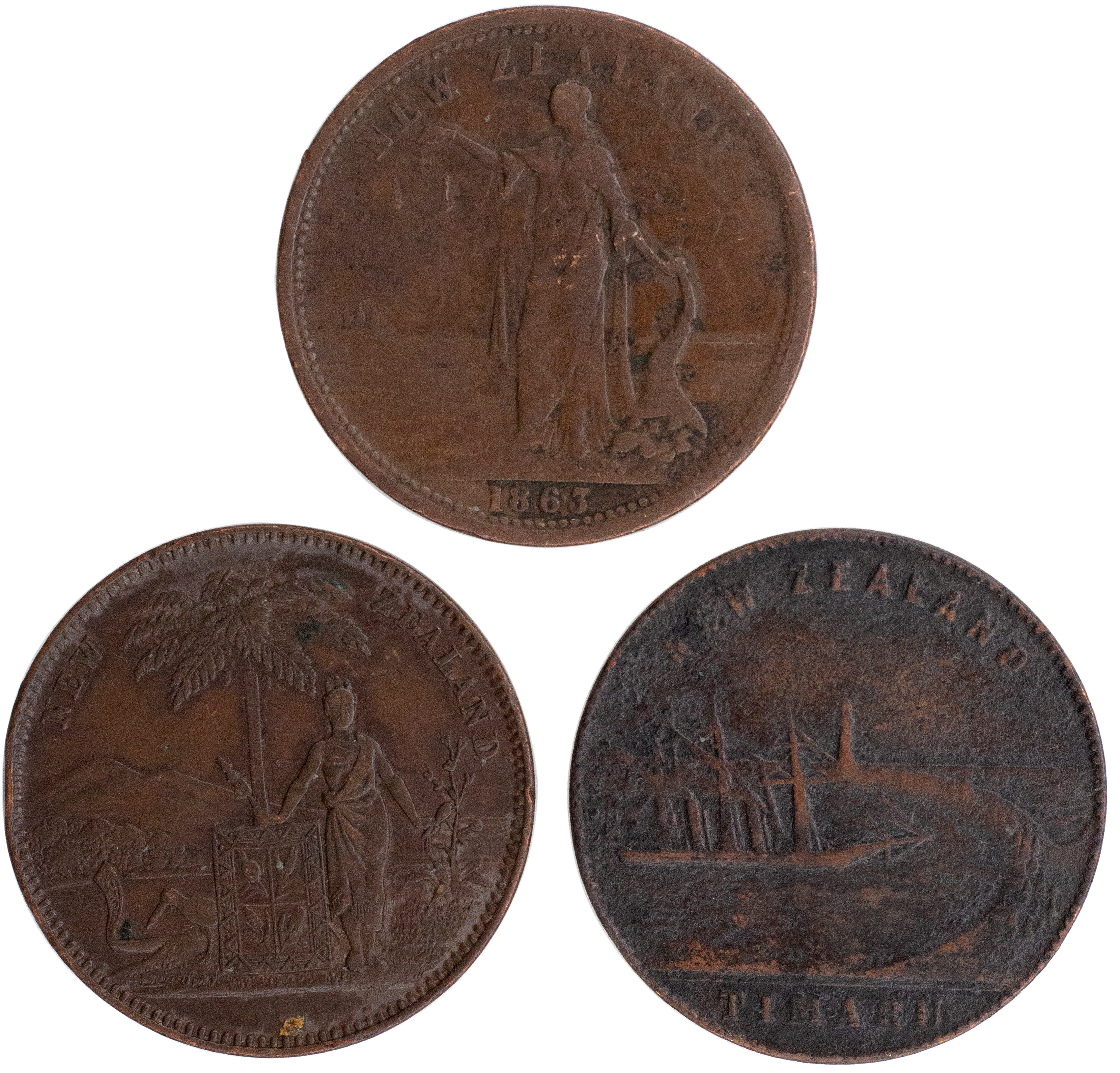 New Zealand, Penny, 1860s, VG - aEF