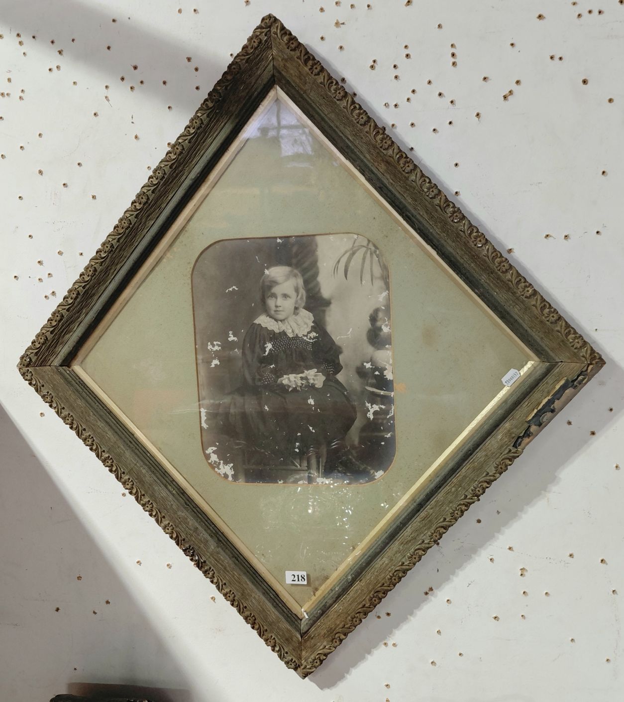 218 · ANTIQUE FRAME AND PORTRAIT