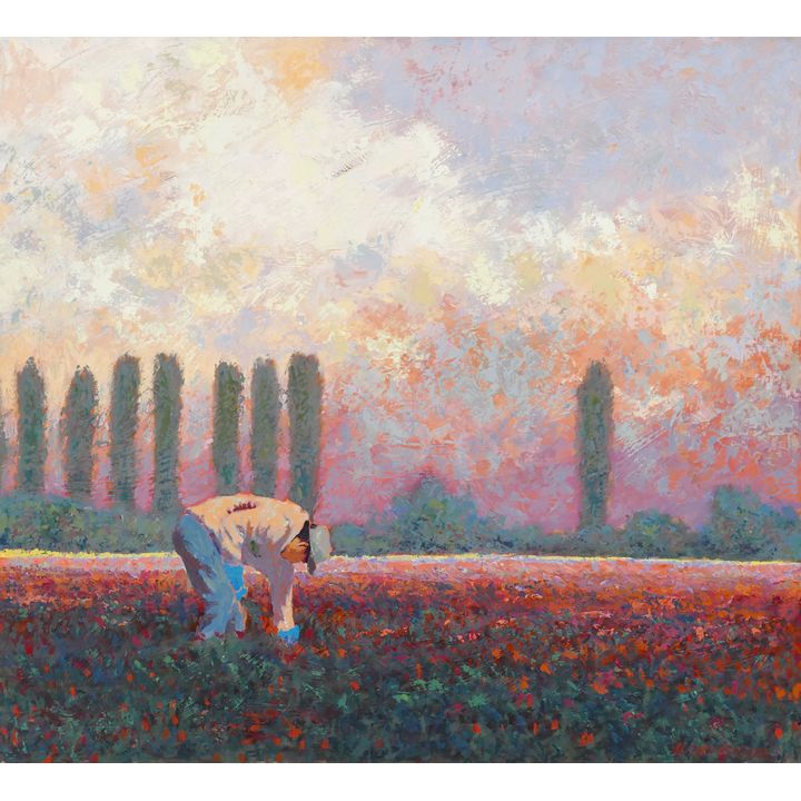 Alfred Currier ''Valley Splendor'' (Tulip Field) Oil