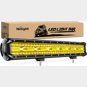 NILIGHT 420W 20 INCH AMBER LIGHTS TRIPLE ROW FLOOD SPOT COMBO 42000LM BAR DRIVING BOAT LED OFF ROAD LIGHTS FOR TRUCKS