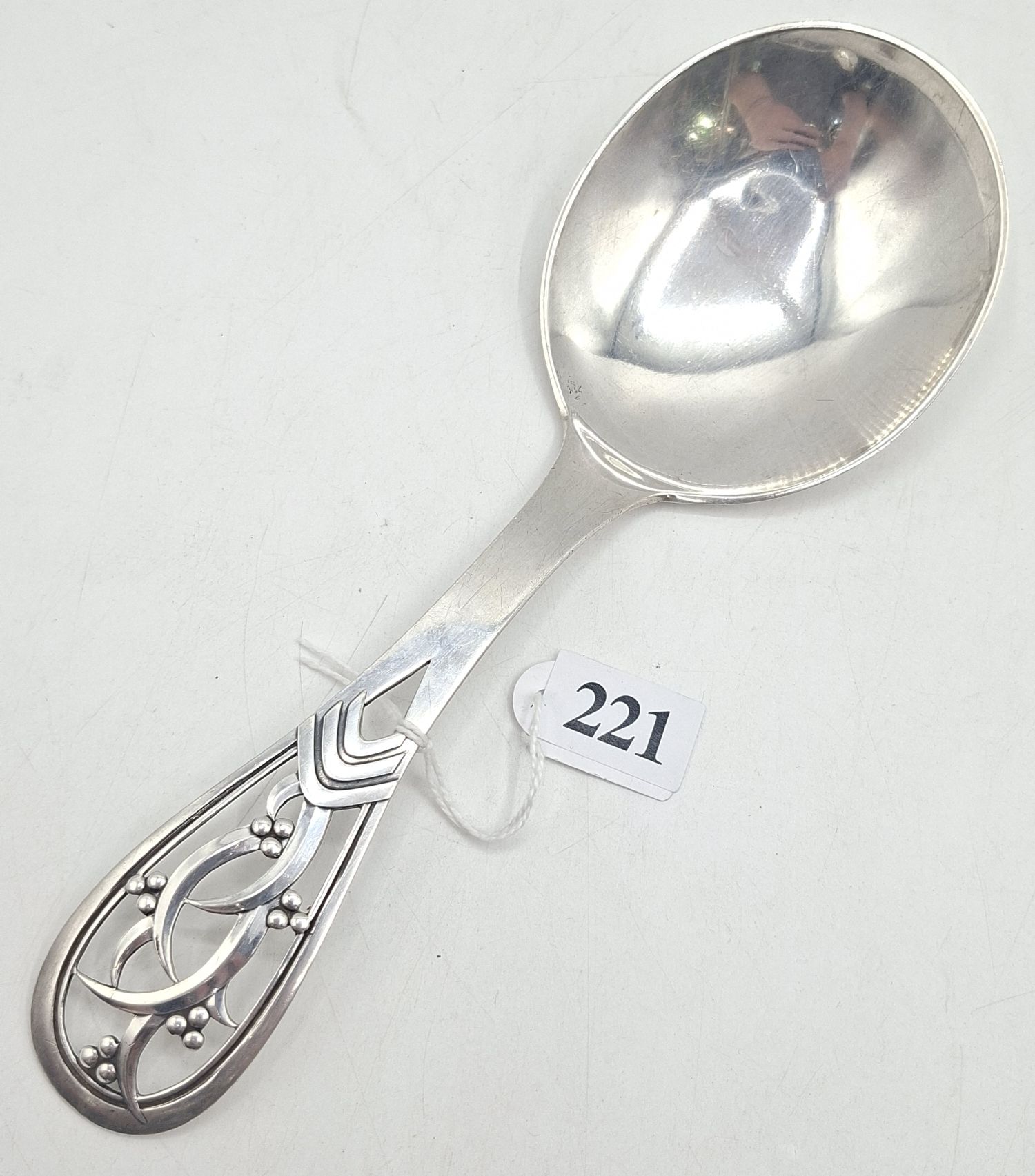 Danish Art Deco Silver Serving Spoon