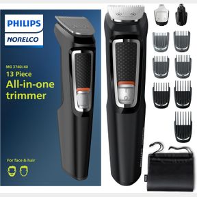 PHILIPS NORELCO MULTI GROOMER ALL-IN-ONE TRIMMER SERIES 3000-13 PIECE MENS GROOMING KIT FOR BEARD FACE NOSE EAR HAIR TRIMMER AN