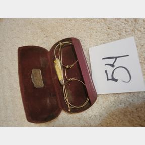 Antique gold filled rim glasses and small pocket knife
