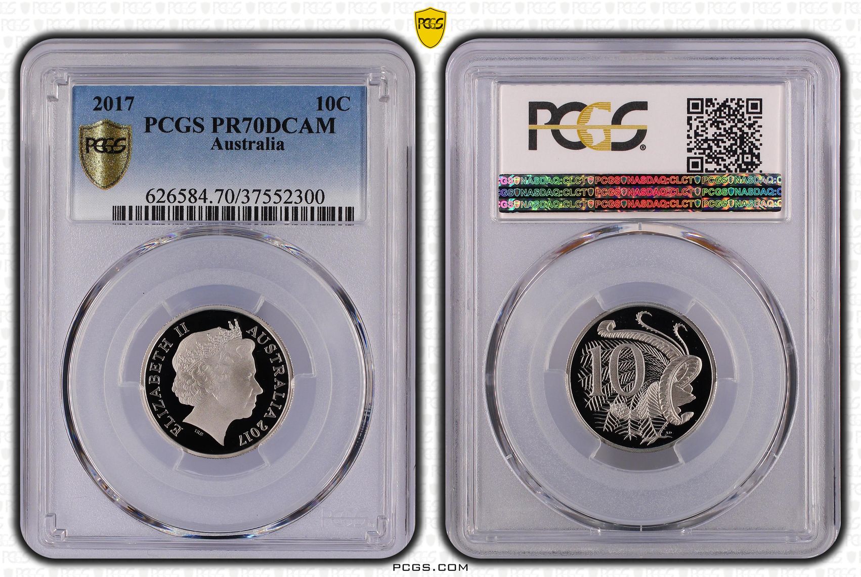 160 · 2017 Australia Ten Cent, 10c PCGS - PR70DCAM POP 67/0 -300