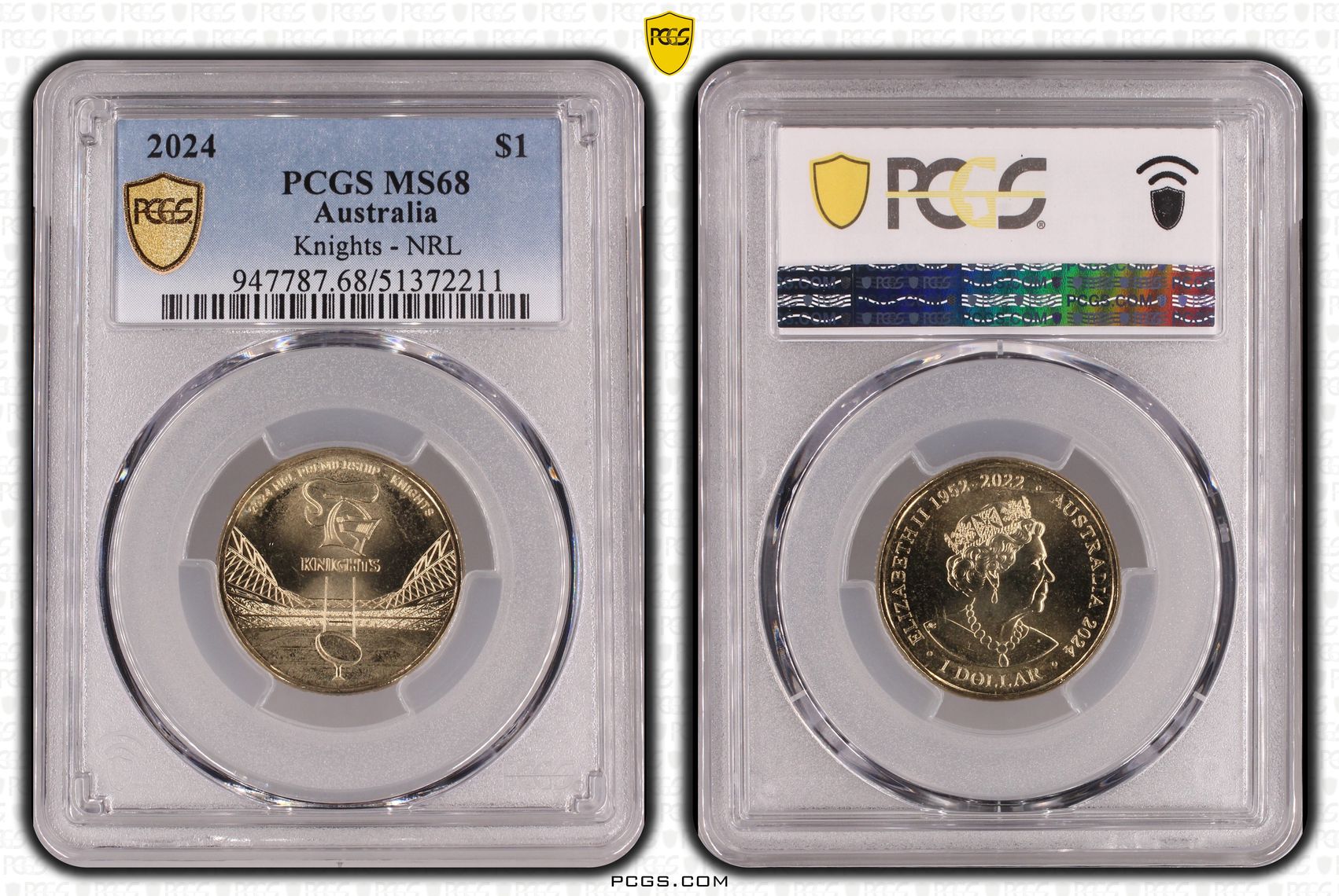 Knights - NRL, POP 1/0, One Dollar, 2024, PCGS MS68