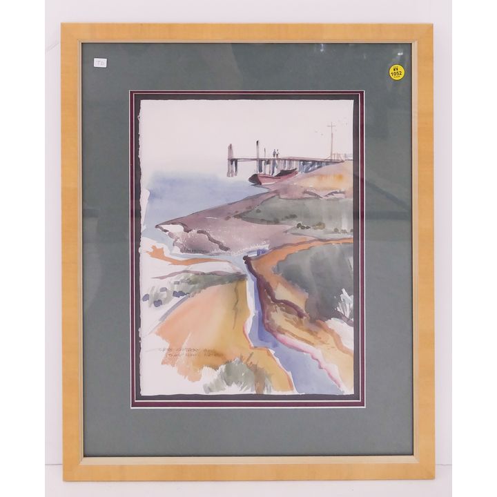 Jess Cauthorn (1923-2005, WA)  'Skagit Valley' Watercolor- Framed 23x18.5''