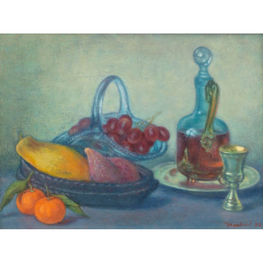 Jakub Markiel | Martwa natura z koszem z owocami i winem, 1992 r.