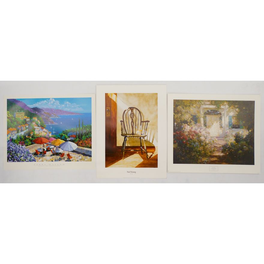 3pc Vintage Art Posters. Abbott Graves, Ned Young, etc.