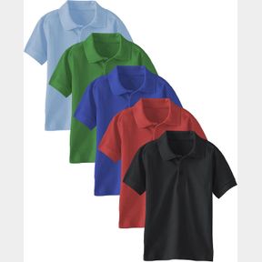 ANDREW SCOTT BOYS MULTI PACK SHORT SLEEVE PIQUE POLO SHIRTS | SCHOOL CAMP UNIFORM COTTON SHIRTS | 3 PACK & 5 PACK