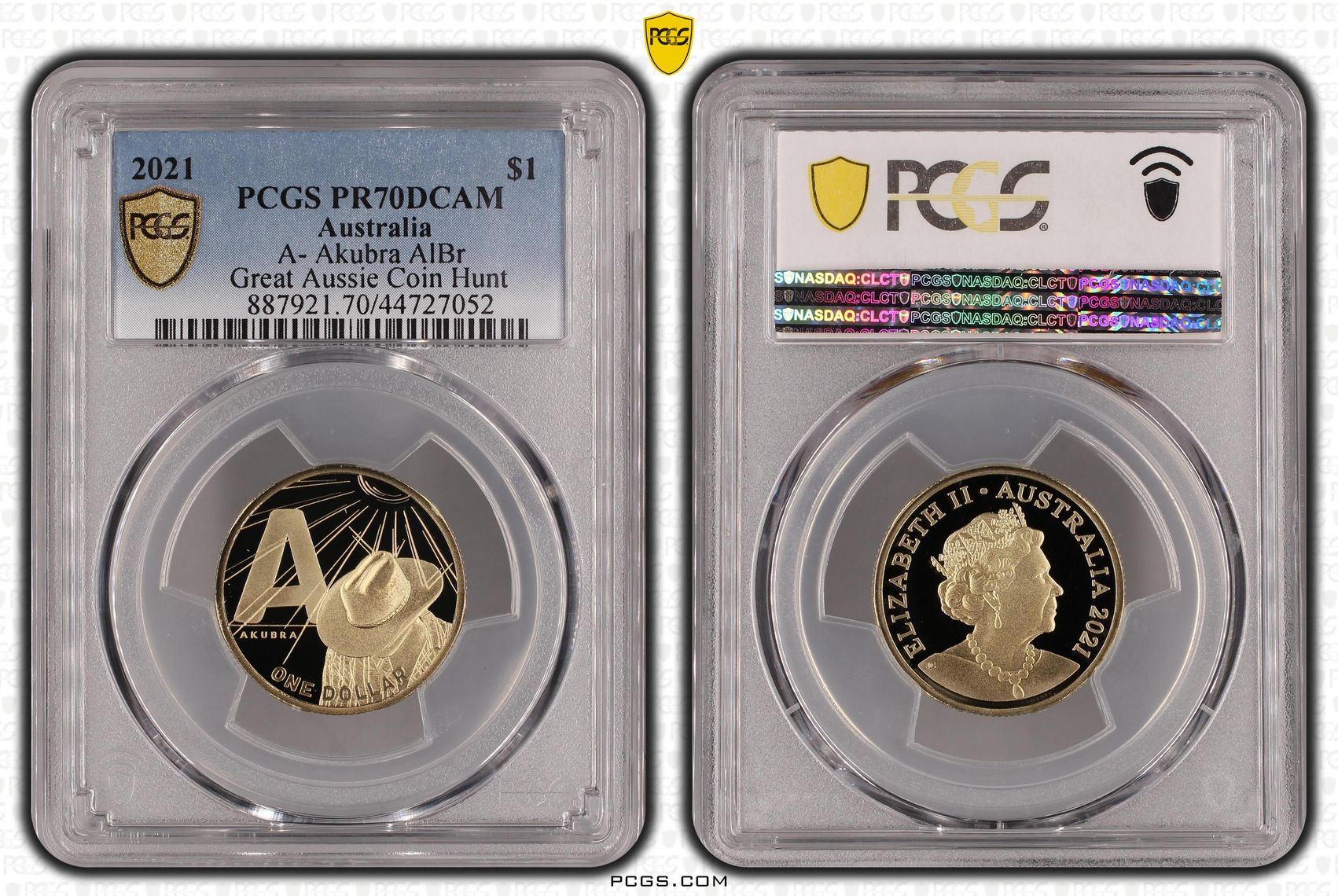 2021 Australia One Dollar, $1 A- Akubra AlBr PCGS - PR70DCAM POP 15/0 -052
