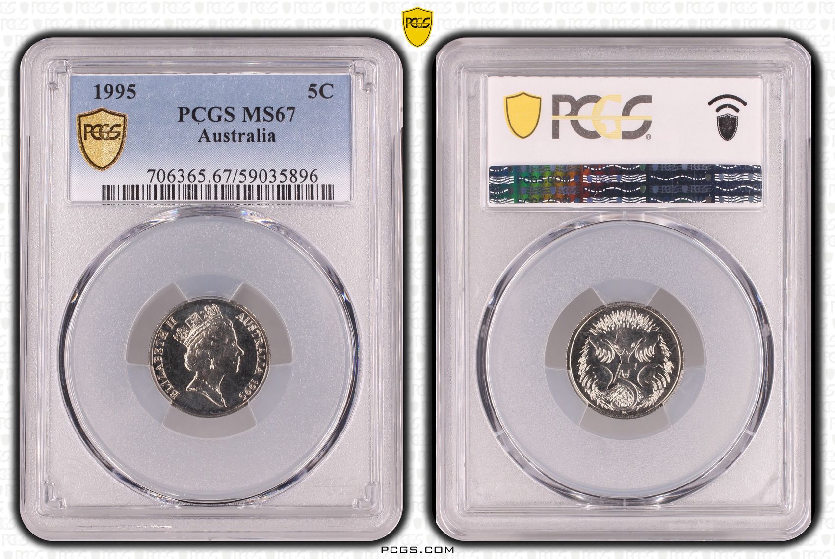 Five Cent, 1995, PCGS MS67