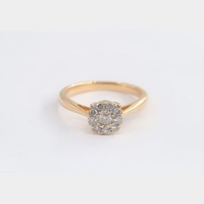 18CT ROSE GOLD RING SET WITH 9 BRILLIANT CUT DIAMONDS OF 0.221CT - 50692/233