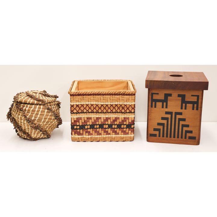 3pc Northwest Coast Baskets and Boxes