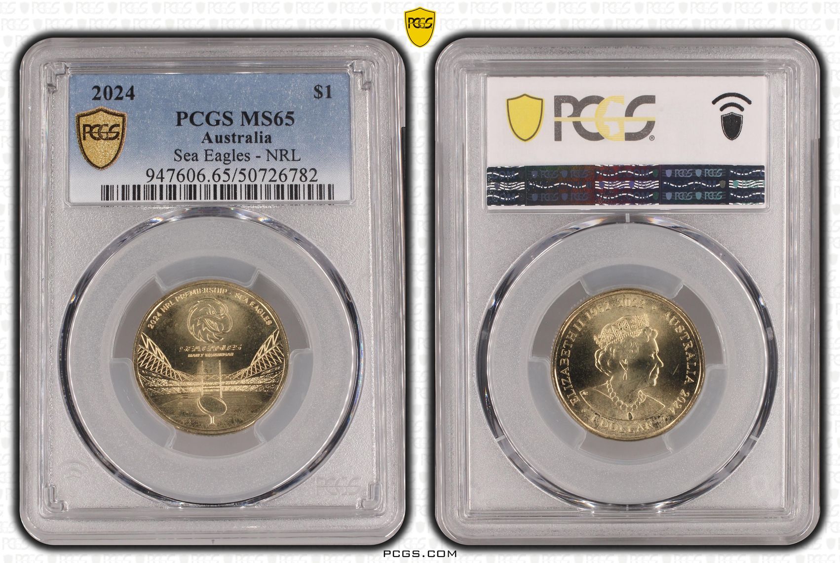 Sea Eagles - NRL , One Dollar, 2024, PCGS MS65