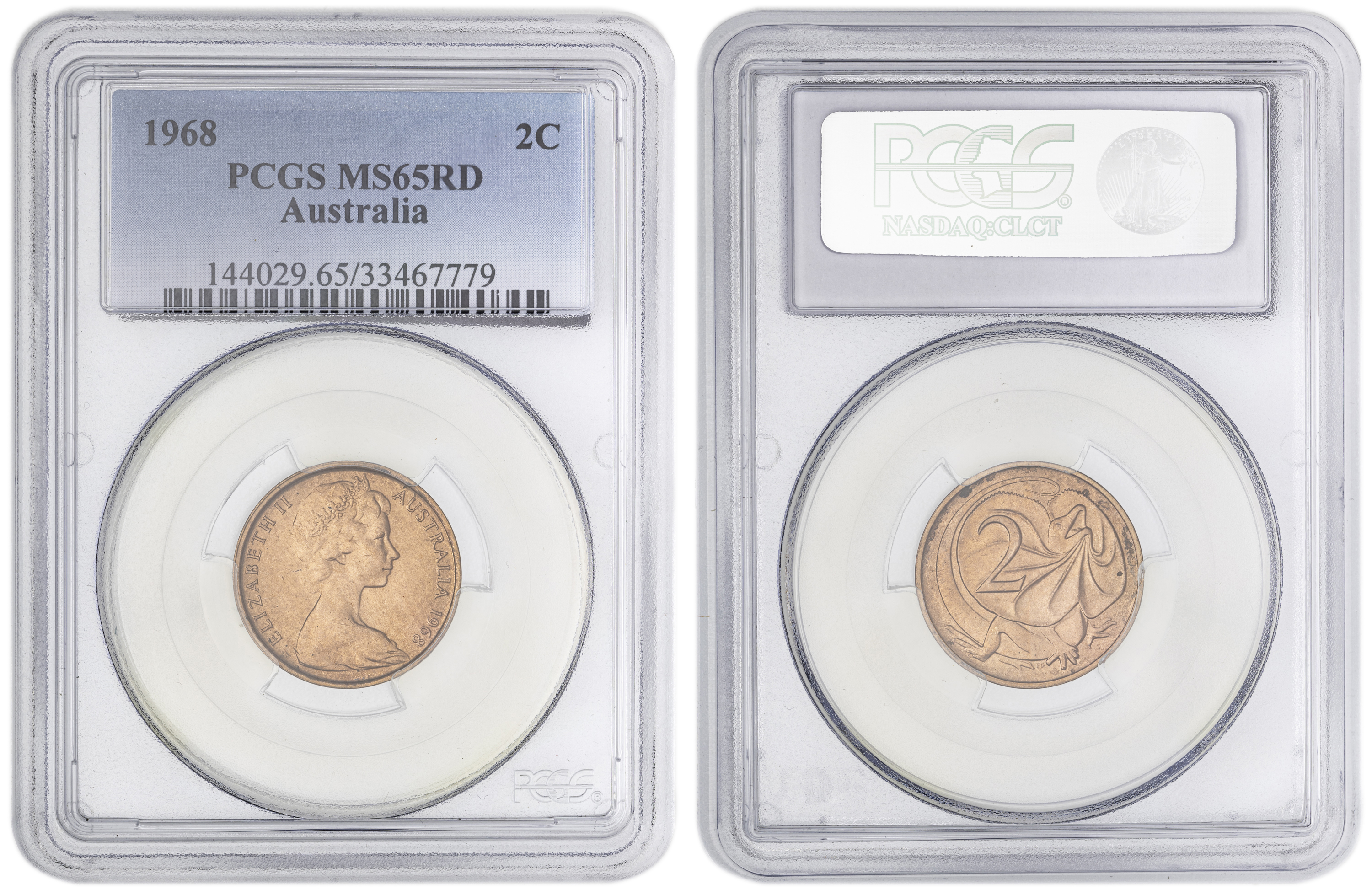 Two Cent, 1968, PCGS MS65RD