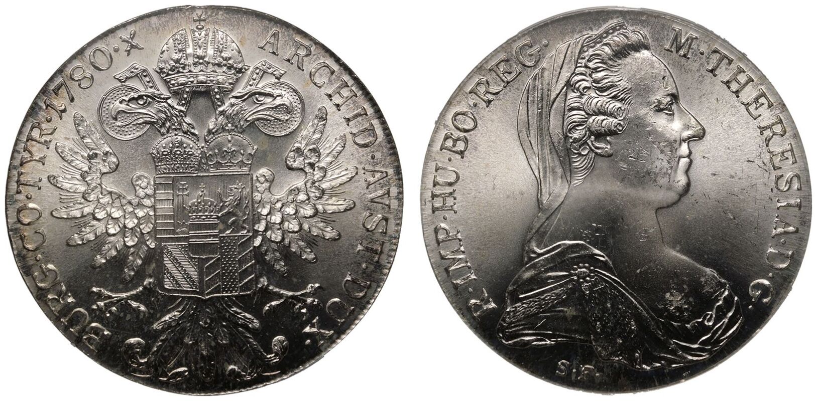 Austria: Habsburg Maria Theresa 1780 X Silver 1 Thaler Restrike