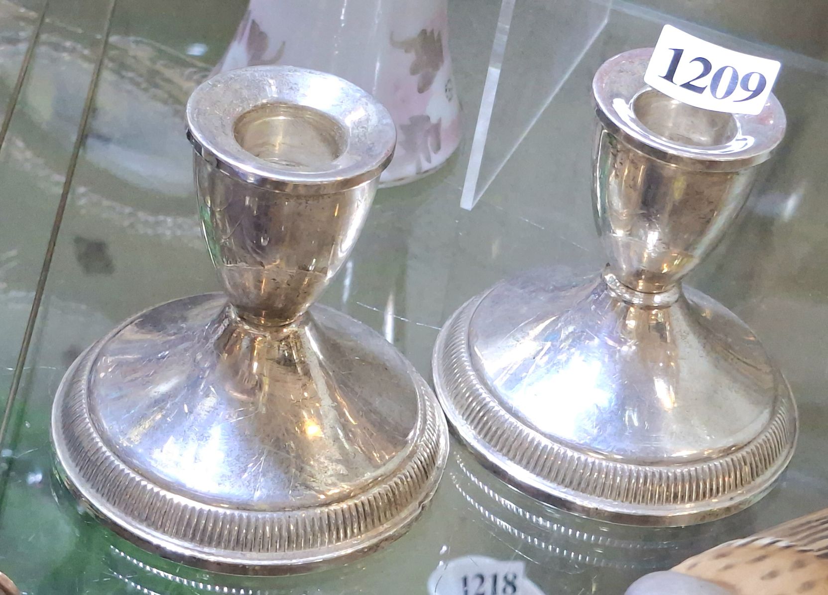 1209 · DUCHIN SILVER CANDLESTICKS