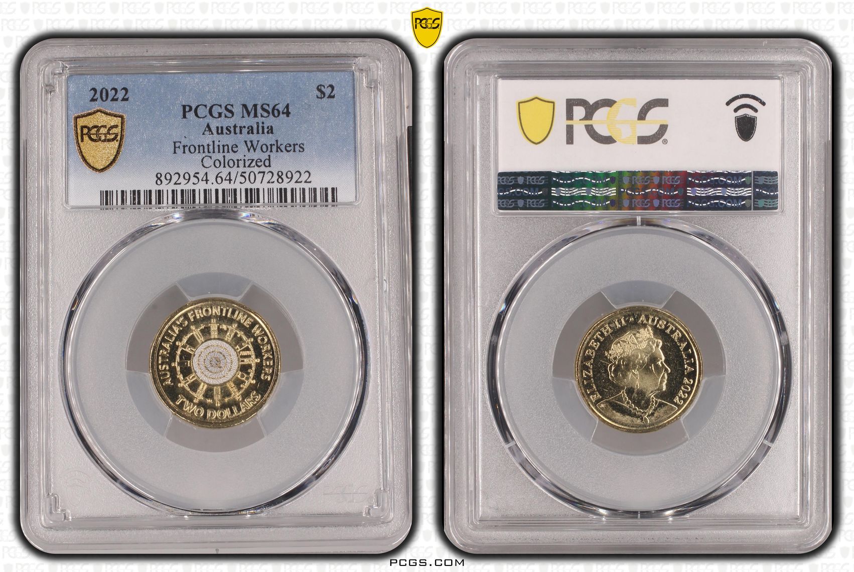 Frontline Workers Colorized , Two Dollar, 2022, PCGS MS64