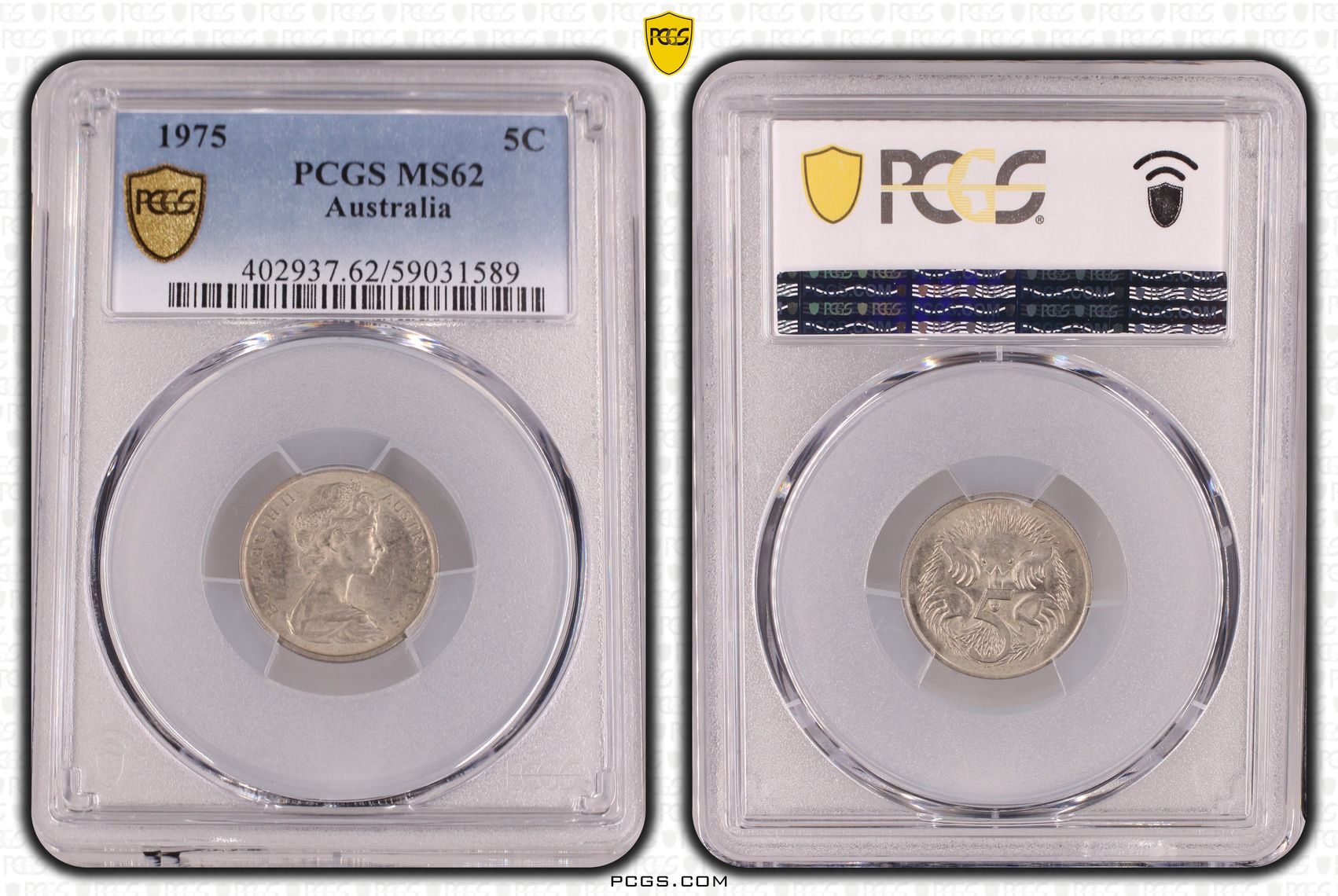 Five Cent, 1975, PCGS MS62