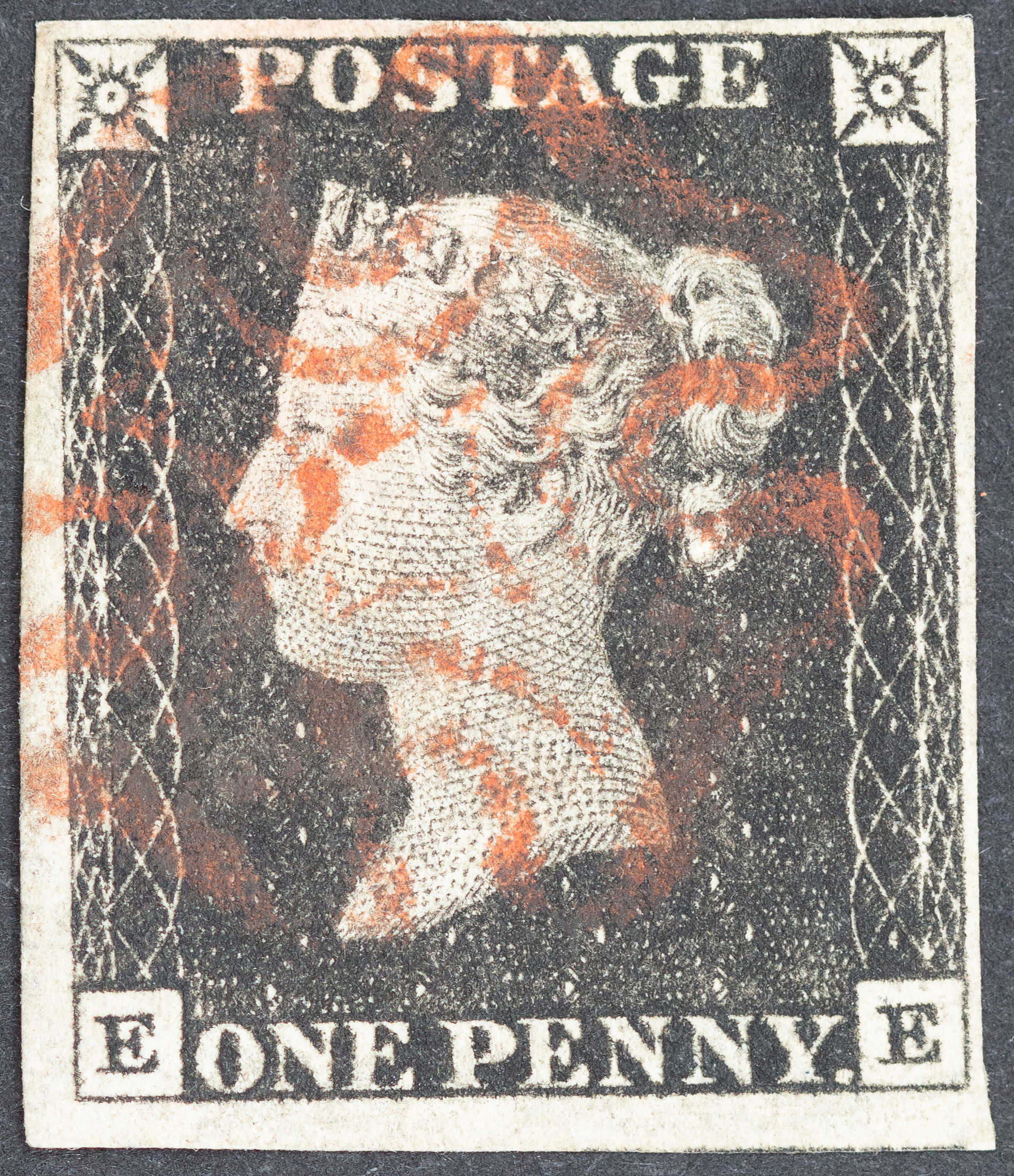 Great Britain, Victoria, Penny, Black, 1840, Fine