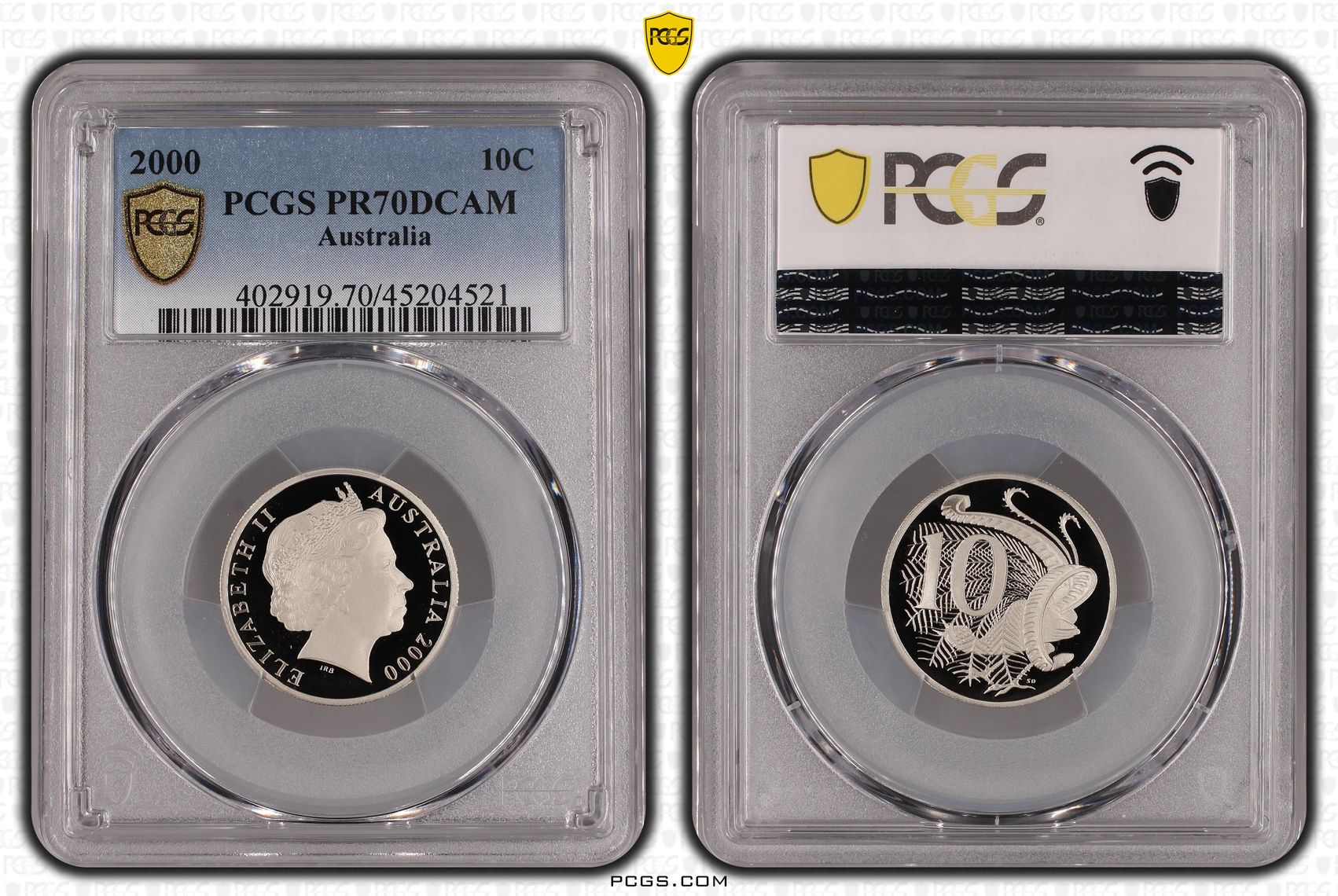 Top pop, Ten Cent, 2000, PCGS PR70DCAM