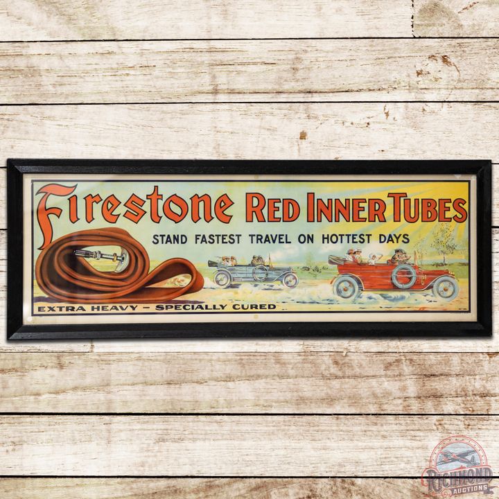 Firestone Red Inner Tubes "Stand Fastest Travel on Hottest Days" Framed Poster - 9