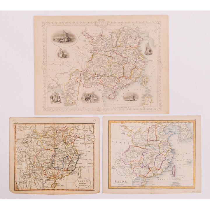 3pc 19th Century British Maps of China