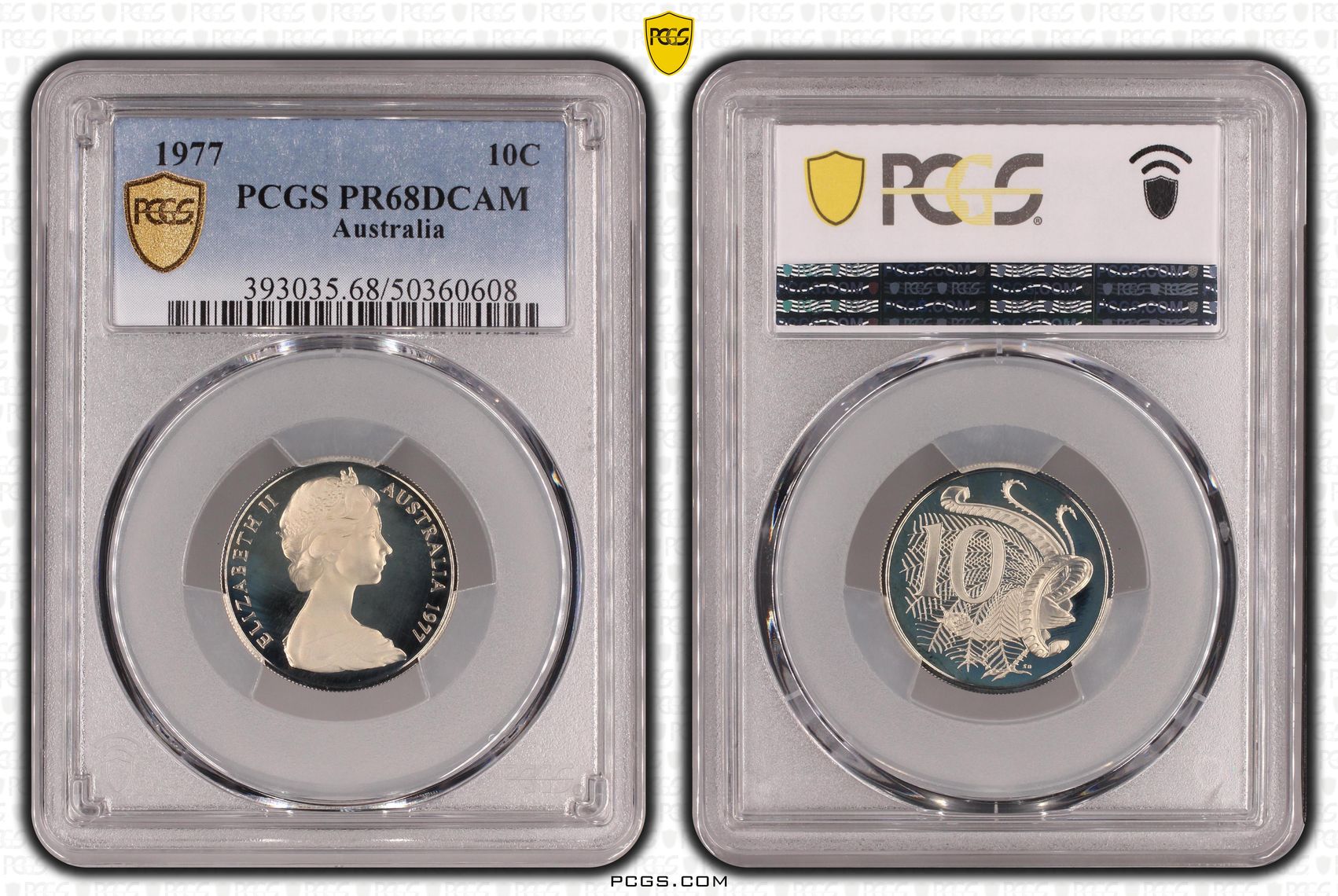 Ten Cent, 1977, Pcgs Pr68dcam