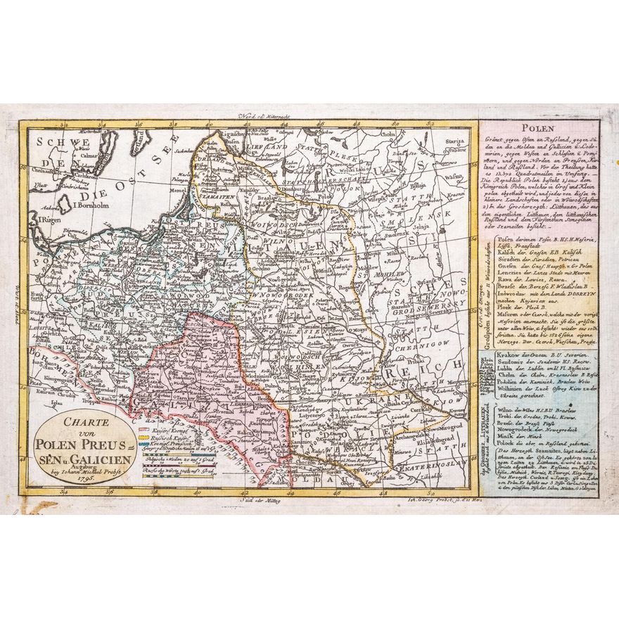 Johann Georg Probst | Charte von Polen Preussen u. Galicien