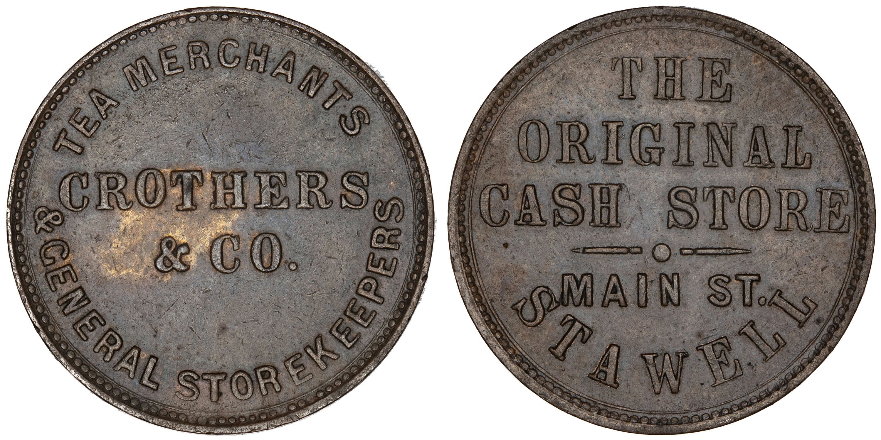 A.89 - Crothers & Co - Stawell, VIC, Halfpenny, VF