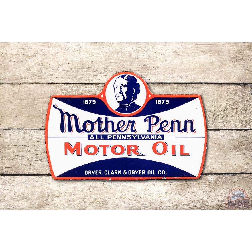 Mother Penn Motor Oil Porcelain Lubster Sign TAC 9.25