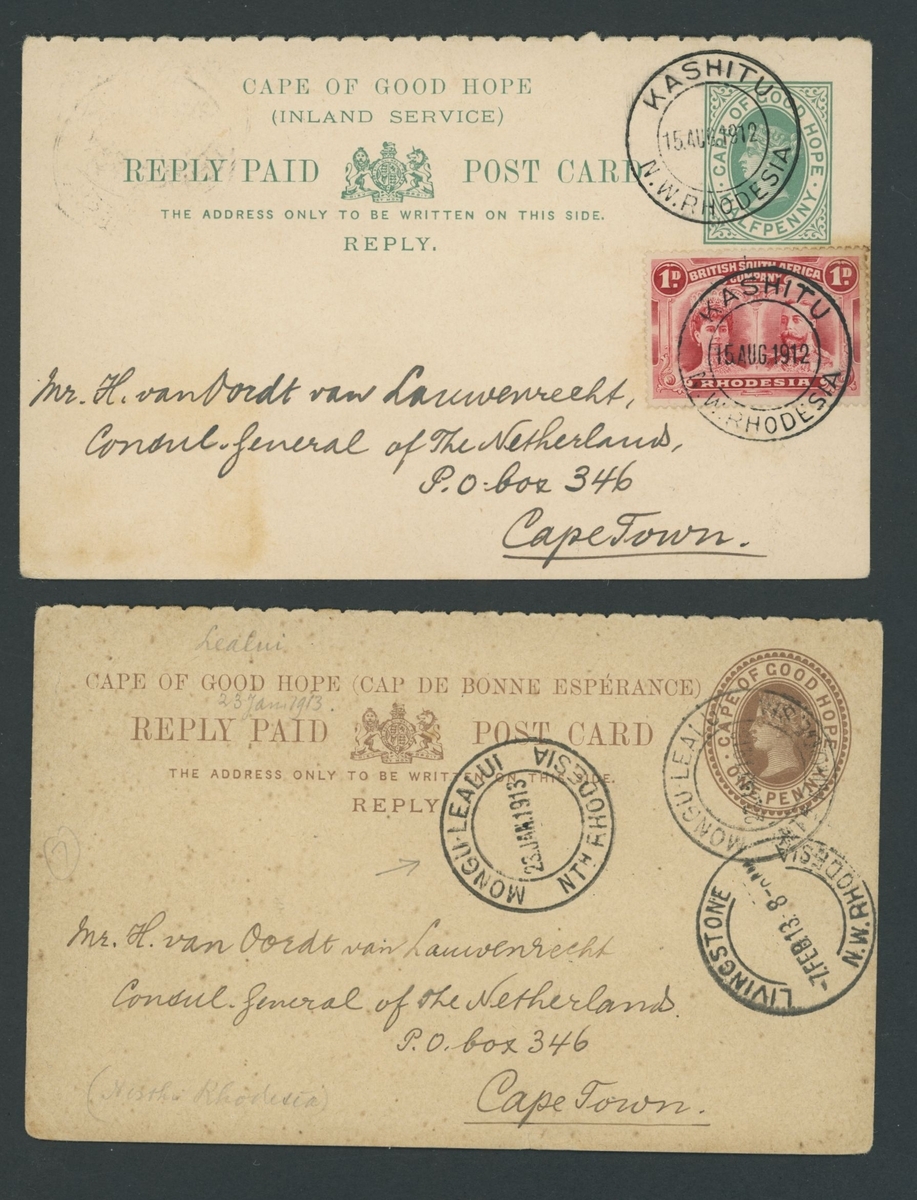 Rhodesia Covers and Cancellations The following seven lots comprise ...