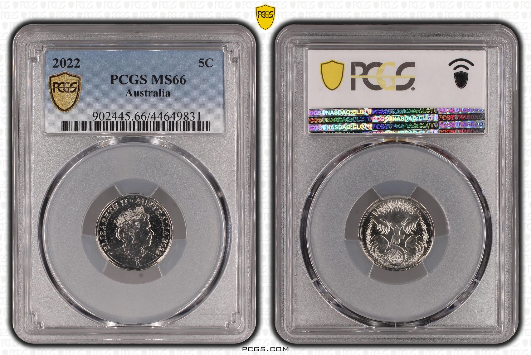 Elizabeth II, Five Cent, 2022, PCGS MS66