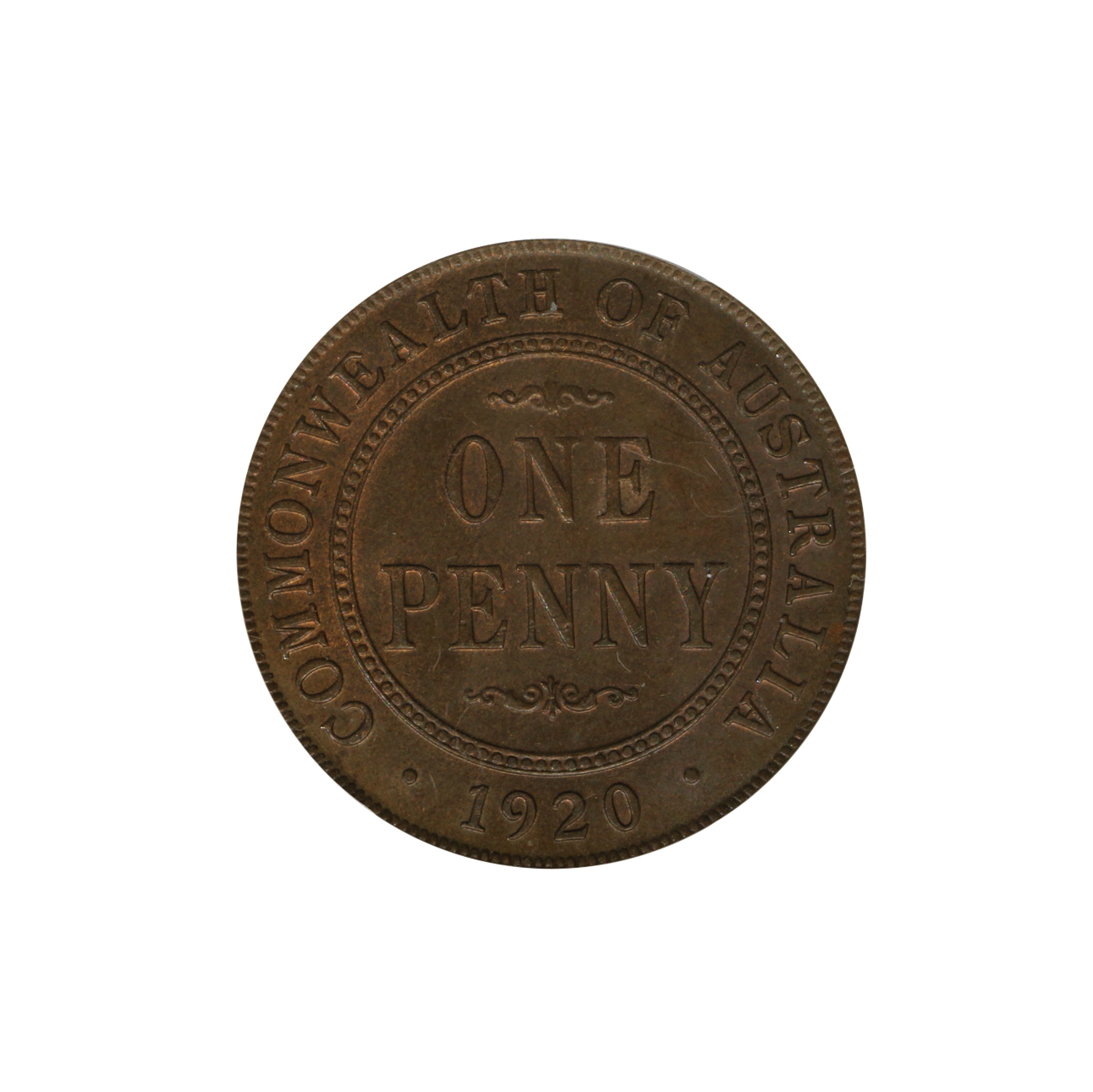 George V, One Penny, 1920 /./, MS 63 BN