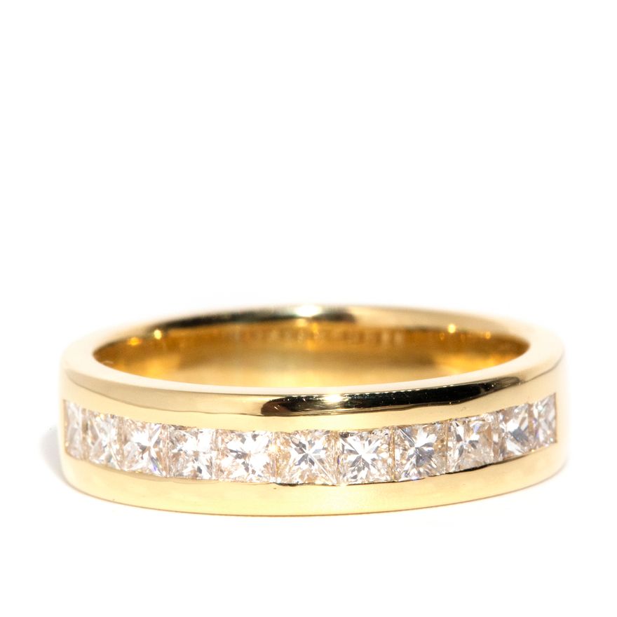 18 Carat Yellow Gold 0.66 Carat Princess Cut Diamond Ring,